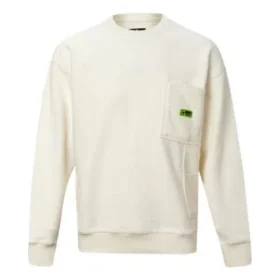 Rundhals-Langarmpullover für Herren, Weiß