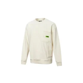 Rundhals-Langarmpullover für Herren, Weiß