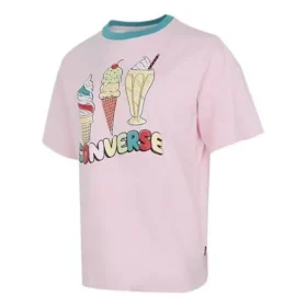 Sport-T-Shirt mit Eiscreme-Print, kurzärmelig, rosa