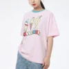 Sport-T-Shirt mit Eiscreme-Print, kurzärmelig, rosa