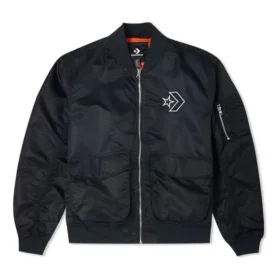 SS22 Logo Loose Sports Retro Aviator Jacke Unisex Schwarz