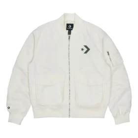 SS22 Logo Loose Sports Retro Pilotenjacke Paar-Style Weiß