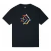 Star Chevron Print Sport-T-Shirt mit Rundhalsausschnitt und kurzen Ärmeln, asiatische Größen „Schwarz“