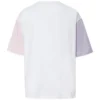 T-Shirt mit Logo-Aufdruck, asiatische Größen, „Weiß-Rosa“