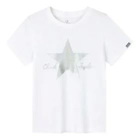 T-Shirt mit Logo-Aufdruck, asiatische Größen, „White Silver“