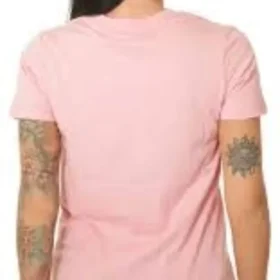T-Shirt mit Logo vorne in der Mitte, asiatische Größen „Pink White“