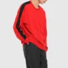 Track Taping Sweatshirt mit Rundhalsausschnitt, asiatische Größen, „Rot“