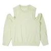 Twisted Knits Cold-Shoulder-Top, asiatische Größen, „Hellgrün“
