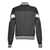 Ungepolsterte Baseball-Bomberjacke, asiatische Größen „Grey White Black“