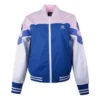 Ungepolsterte Baseball-Bomberjacke, asiatische Größen „Pink Blue White“