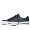 Unisex One Star Leder-Low-Top-Sneaker Schwarz/Weiß
