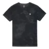Washed Retro Casual Kurzarm Schwarz
