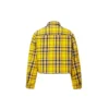 Wendbare Karo-Jacke in asiatischen Größen „Gelb“