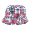Wendbarer Bucket Hat mit Patch-Karomuster „Blue“