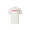 Wendbares T-Shirt mit Alphabet-Print, kurzärmelig, cremeweiß