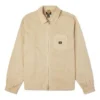 Work-Shirt aus gewaschenem Canvas mit durchgehendem Reißverschluss, asiatische Größen „Nomad Khaki“